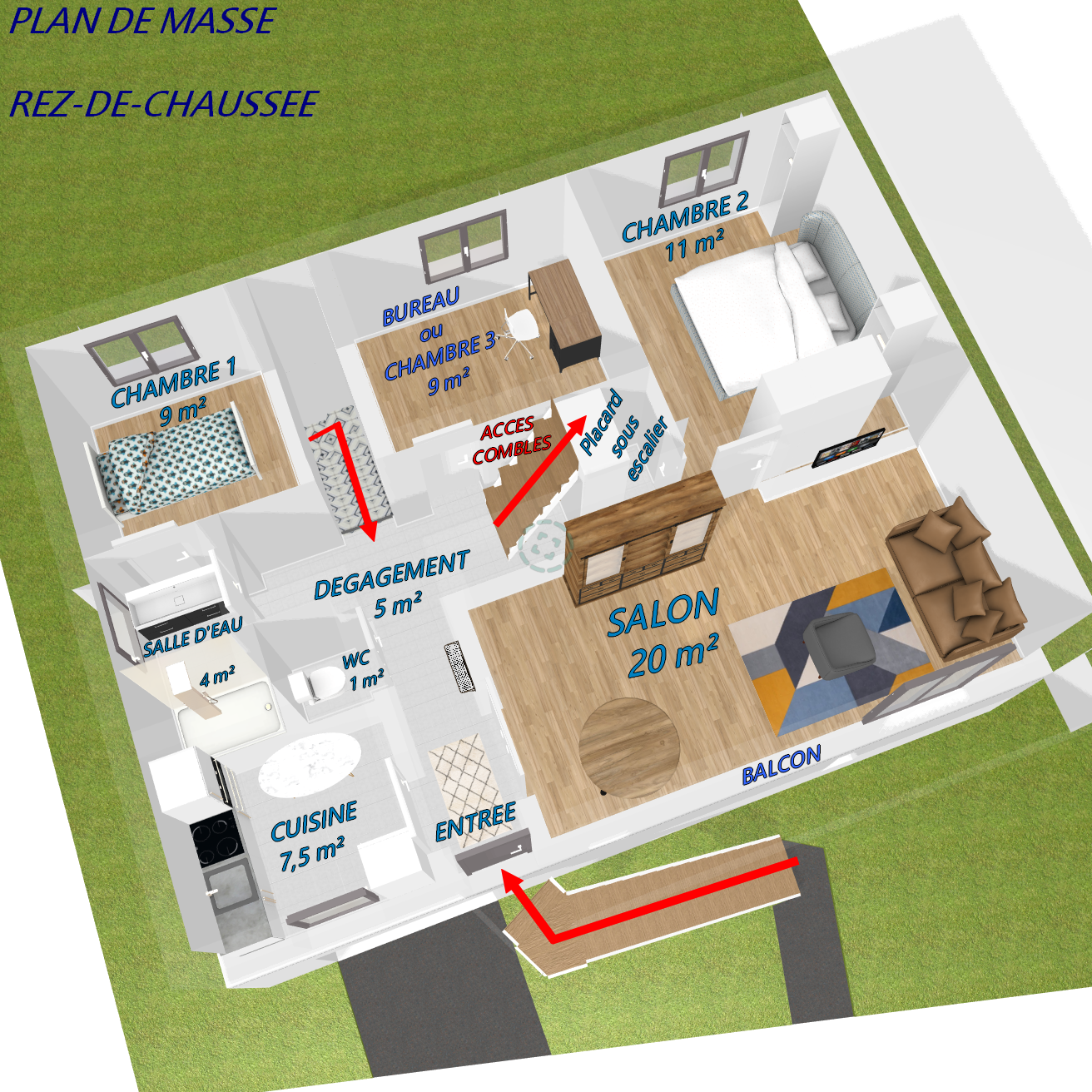 Maison de 160 m² - 5 chambres - LE BLANC-MESNIL limite LE BOURGET
